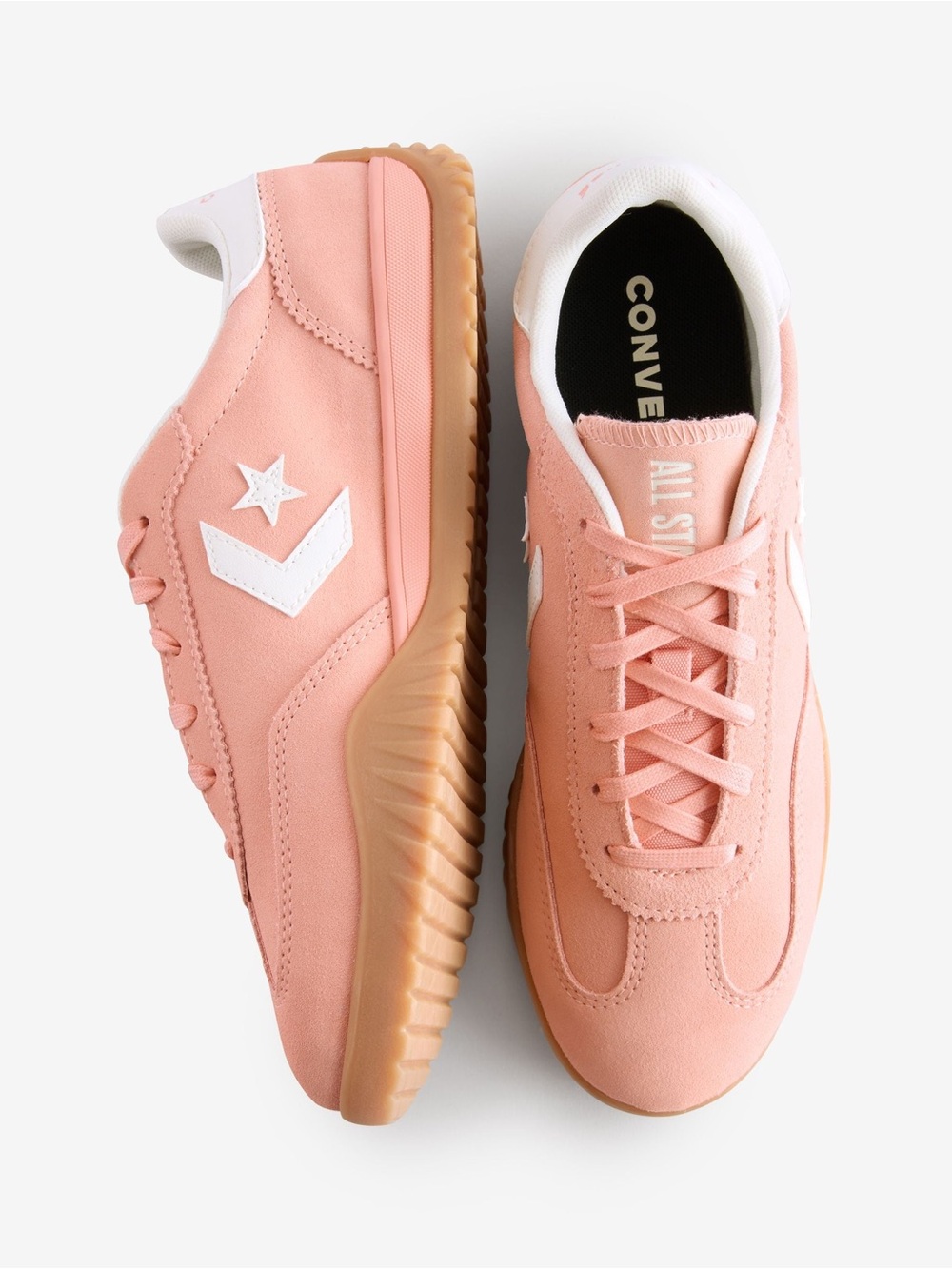 NEW Converse Pink Run Star Low Trainers Suede Lace Up M-8 W-9.5